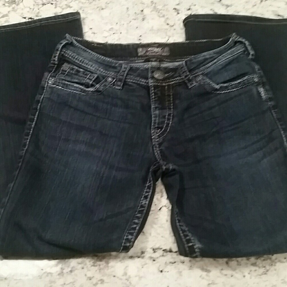 Silver Suki Surplus Boot Jeans Euc Size 29w 32l B5